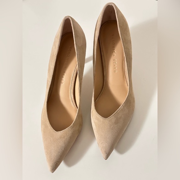 Veronica Beard Shoes - Veronica Beard Lisa Suede Point Toe Pumps Sandstone Nude 7